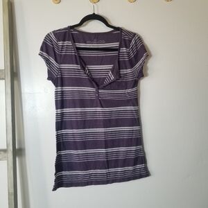 AEROPOSTALE WOMEN'S PURPLE AND SILVER BLOUSE SIZE XL